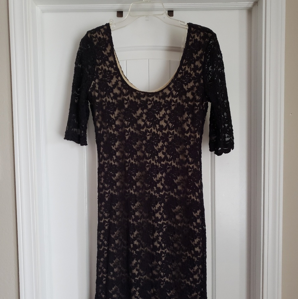 Black lace mini dress